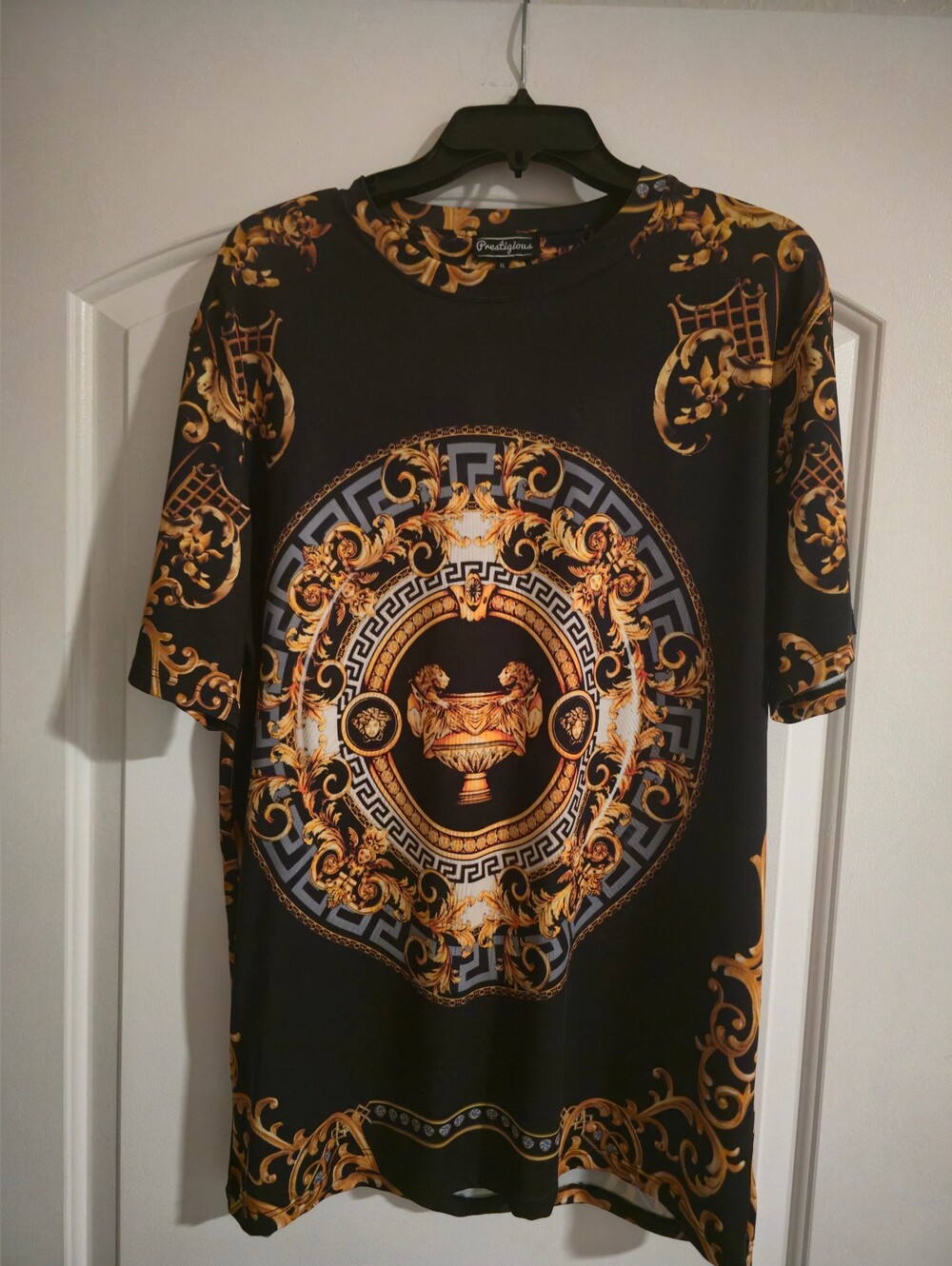 Baroque Black & Gold Baroque Print Men’s Shirt